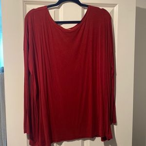 Maroon long sleeve piko
